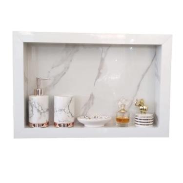 Imagem de Nicho de Sobrepor 56x36 cm em Porcelanato para Banheiro  Acompanha kit