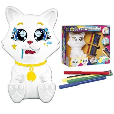 Imagem de Kit De Pintura Didatico Gatinho Em Vinil Macio Para Pintar e Colorir C