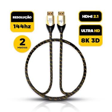 Imagem de Cabo Hdmi 2m 8k 144hz 3d Ultra Hd 2.1 Hdr 4k 120hz Earc - Cabo De Audi