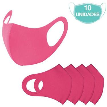 Imagem de 10 Máscaras Laváveis Reutilizável Rosa Cuidado Pessoal - Máscara Neopr