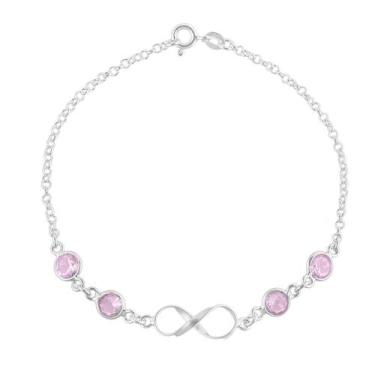 Imagem de Pulseira Feminina Infinito Com Pedra Zircônia De Prata 925 - DR Joias