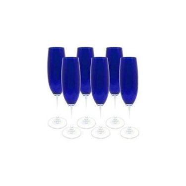 Imagem de Jogo De Taças Gastro Para Champanhe Azul 220 Ml 06 Peças - Etilux