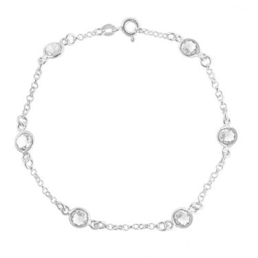 Imagem de Pulseira Feminina Pedra Brilhante Zircônia De Prata 925 - DR Joias