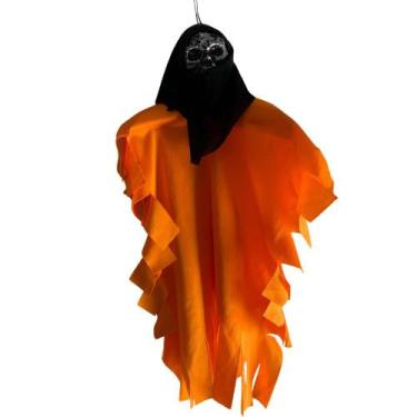 Imagem de Manta - Decoração de Halloween com Caveira - Royal Toys, Laranja
