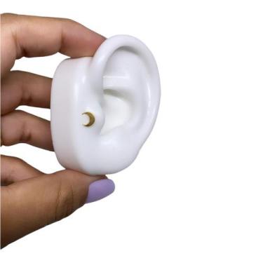 Imagem de Piercing Lua Titânio Lisa Trágus Hélix Cartilagem - RaraSteel Piercing