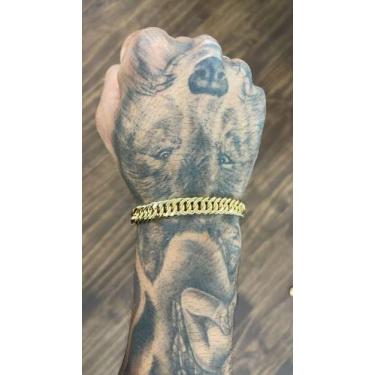 Imagem de Pulseira ello duplo 8mm  18 cm ate 21 cm banhado a ouro 18k - Hm Joias