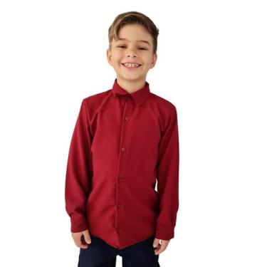 Imagem de Camisa Social Infantil Marsala Botão Festa Casamento Luxo - JL Kids, 4