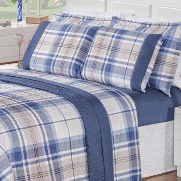 Imagem de Cobre Leito Colcha Solteiro Estampado Dupla Face Micropercal 200 Fios 