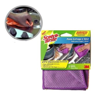Imagem de 2 Panos Super Absorventes Esfrega e Seca 2em1 Não Risca - Scotch Brite