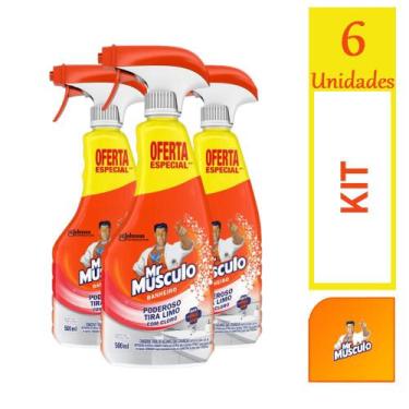 Imagem de Kit 6 Desinfetante Limpador Banheiro 500ml Mr Músculo - Mr Musculo