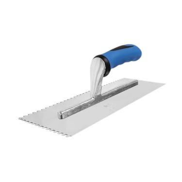 Imagem de Ioensy Colher de pedreiro para drywall Colher de acabamento para concreto com dentes quadrados Ferramenta manual para drywall Colher para piso de ladrilho, Dente Quadrado de 4