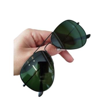 Imagem de Óculos De Sol Aviador Preto Verde G15 Uv400 Casual  - Império dos Ócul
