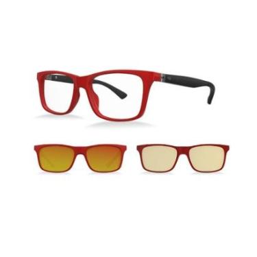 Imagem de Armação De Óculos Infantil Hb Switch 0481 10104810295098 Vermelho Fosco-Masculino