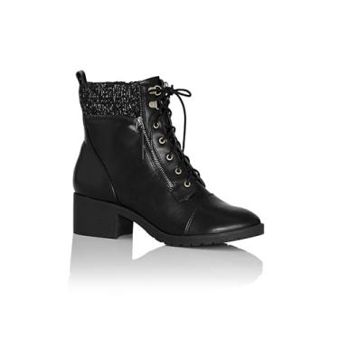 Imagem de Avenue Bota feminina plus size Rita cano curto fashion, Preto, 9.5 Wide