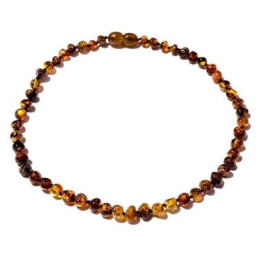 Imagem de Colar de Âmbar Báltico Verde Claro Polido para Bebê - Âmbar Original