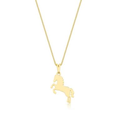 Imagem de Colar Silhueta Cavalo em Corrente Veneziana Revestido em Ouro - VL ACC