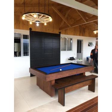Imagem de Mesa de Bilhar e Jantar com Bancos Sedução Carlin Bilhares Superfície 