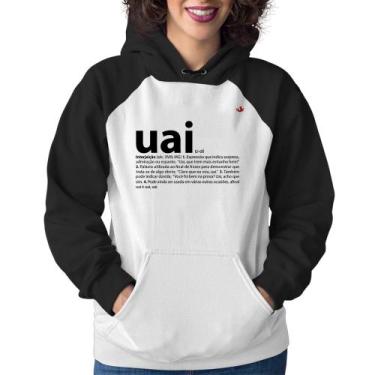 Imagem de Moletom Feminino Uai - Significado - Foca na Moda, Branco, Preto, G