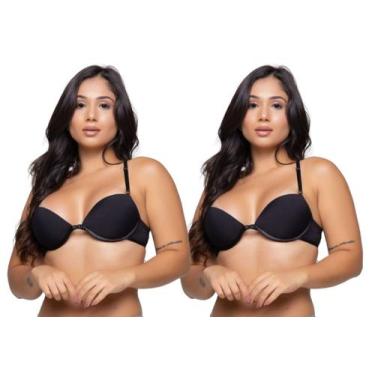 Imagem de Kit 2 Sutiã De Bojo Nadador Liso Abertura Frontal Com Alças Reguláveis