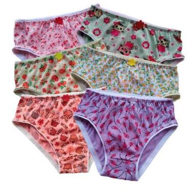 Imagem de Kit 06 Calcinha Infantil Estampada Algodão Reforçada PP - VITALISHOP, 