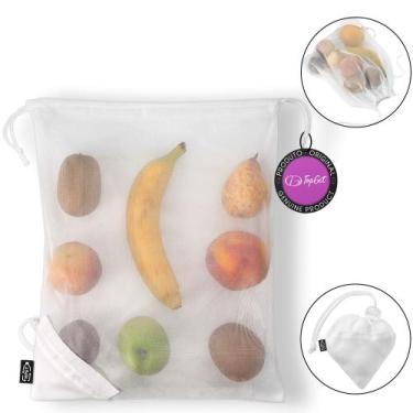 Imagem de Sacola Ecobag Dobrável em rPet Mesh TopGet, Branco