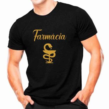 Imagem de Camiseta Preta com Dourado Profissões - Farmácia -Faculdade - Koupes, 