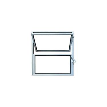 Imagem de Vitro Basculante 40x40 Alumínio Branco Vidro Liso Lumineziri