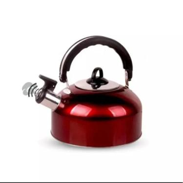 Imagem de Chaleira Aço Inox 2l Com Apito Importado Cabo Movel - Fratelli, Vermel