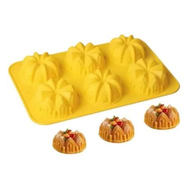 Imagem de Forma De Silicone Mini Redonda 6 Cavidades 26x27x3  Cup Cake Chocolate