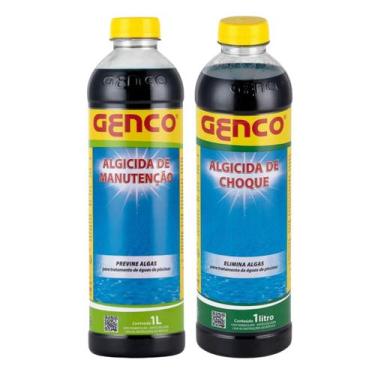 Imagem de Kit Piscina Algicida Choque + Algicida Manutenção 1L Genco