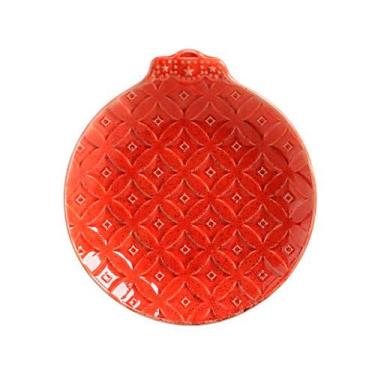 Imagem de Prato de Sobremesa Cerâmica Relevado Christmas Eve Vermelho 20cm - Sca