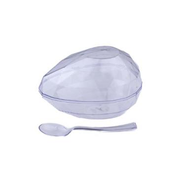 Imagem de Casca ovo páscoa acrílica diamante m 250g c/colher 4un blue - Blue Sta