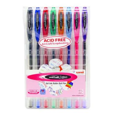 Imagem de Caneta Gel Uni Ball 0.7mm Signo 8 Cores - Uniball, Uniball-120-8C