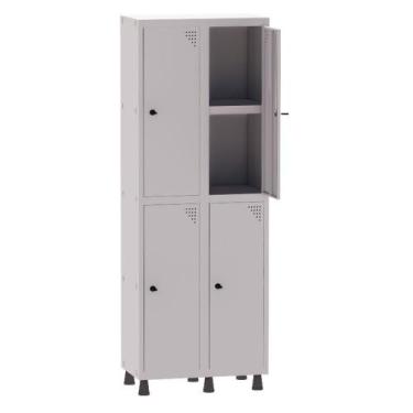Imagem de Armário Guarda Volume Locker Roupeiro 2 Vãos 04 Portas Com Prateleira 