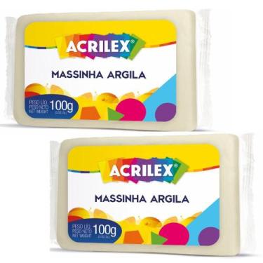 Imagem de  Massinha Argila Acrilex 100gr Cor Natural com 2 Unidades 