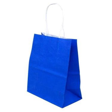 Imagem de Sacola Papel Kraft Azul Bic Tamanho 18cm X 09cm X 24cm 10 Un - LELU SA