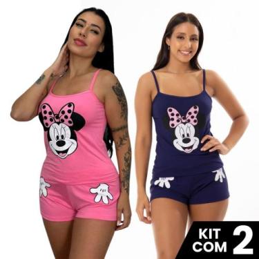 Imagem de Kit 2 Baby Dolls Short e Blusa de Alça Estampado Mãozinha Personagem C
