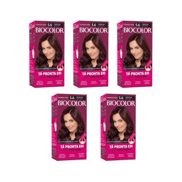 Imagem de Coloraçao Biocolor Creme 5.6 Vermelho Glamuroso - Kit C/5Un