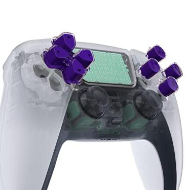 Imagem de eXtremeRate Botões de ação Dpad personalizados de substituição três tons roxo e claro com símbolos redesenhados botões de rosto D-pad compatíveis com controlador ps5