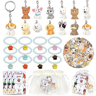 Imagem de BANBALLON Lembrancinhas para Festa de Cachorro Chaveiro de Cachorro com Sacolas de Presente Etiquetas de Agradecimento de Cachorro Adesivos para Cachorrinho Tema Festa de Aniversário Infantil Festa de