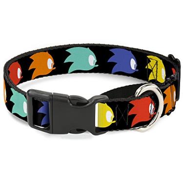 Imagem de Coleira para cachorro com ícone sônico de martingale Sonic Mania preto multicolorido, 28 a 43 cm de largura