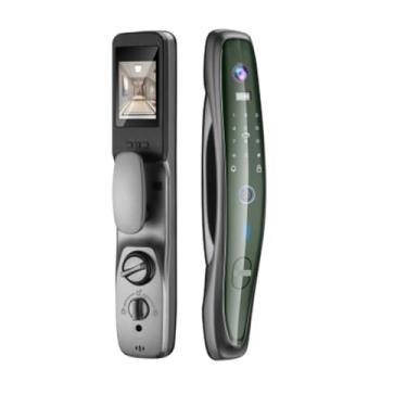Imagem de Fechadura de porta inteligente com câmera de vigilância, wi-fi, sem fio, senha de impressão digital, desbloqueio por aplicativo, fechaduras eletrônicas digitais(Q8-Gray(24-240-R))