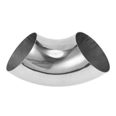 Imagem de Motoforti Tubulação de tubo de escape modificada para carro curva mandril 90 graus 11.4 cm espessura OD 2mm/14GA 114x275x2.0mm aço inoxidável 304 tom prata