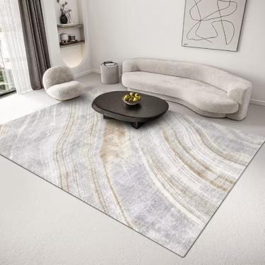 Imagem de Decoração para casa Tapete abstrato cinza Sala de estar Tapetes Sofá Cadeira Área Tapete Decoração de quarto Tapete de cabeceira, flanela 12.140 x 200 cm 55 x 78,7 pol.