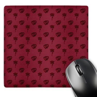 Imagem de 3dRose LLC Mouse pad 20,3 x 20,3 x 0,63 cm, corações pequenos entrelaçados e uma rosa em fundo vinho escuro ou marrom escuro (mp_35989_1)