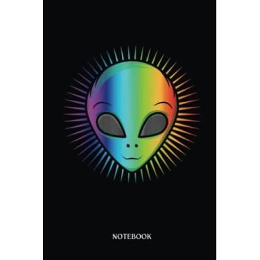 Imagem de Alien Notebook: Colorful Psychedelic Alien | Alien Journal, Lined Journal Ufo, Ufo Journal, Lined Journal Alien, Size 6 X 9", 120 Pages.