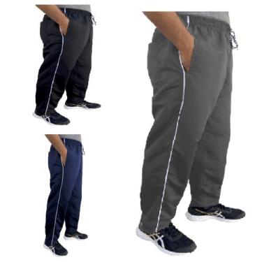 Imagem de Kit 3 Calças Masculina Fitness Em Tactel Com 03 Bolsos - C&C, Preto, A