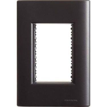 Imagem de Placa 3 Postos 4x2 Tramontina Giz Preta Soft Touch Suporte Tramontina