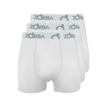 Imagem de Kit com 3 Cuecas Boxer com Abertura Zorba 848, Branco, M