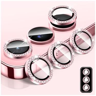Imagem de LucBuy Protetor de lente de câmera Diamond para Samsung Galaxy S24 Plus, protetor de tela traseira de vidro temperado brilhante, anéis de proteção de metal de alumínio individuais, adesivos de filme